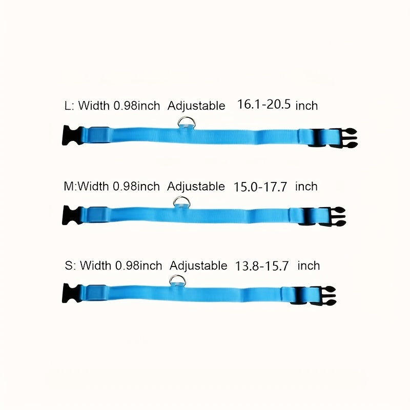 Pet Dogs Adjustable Luminous Collar For Night Safety - Striped Glow-in-the-Dark Collar For Night Walking