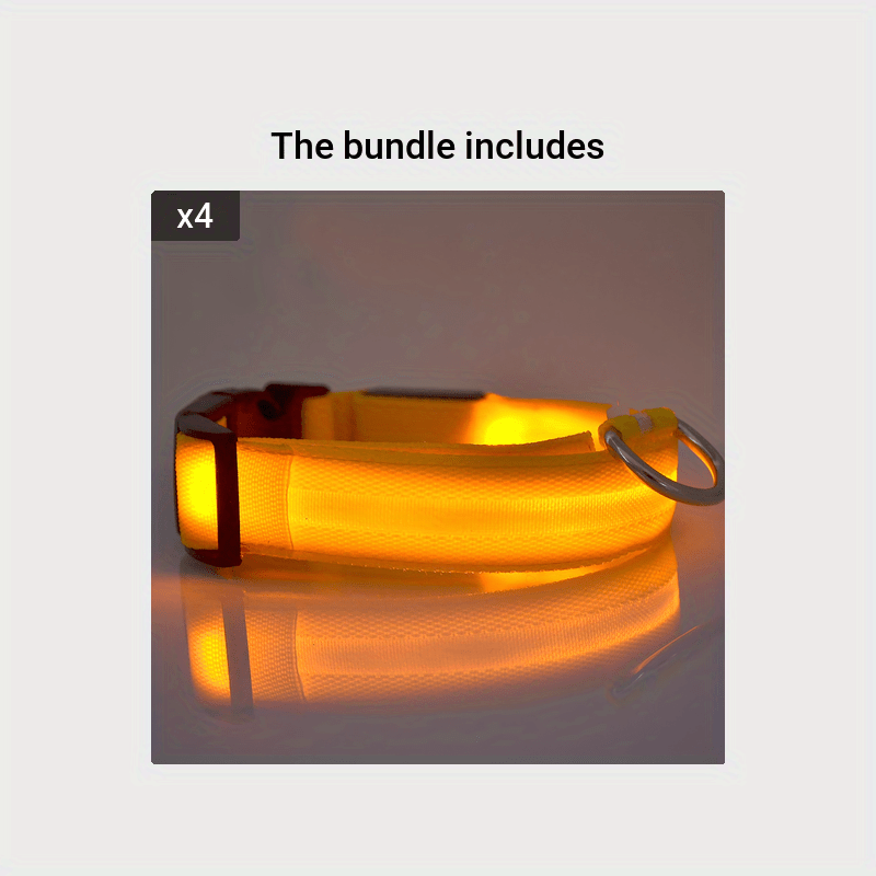 Pet Dogs Adjustable Luminous Collar For Night Safety - Striped Glow-in-the-Dark Collar For Night Walking