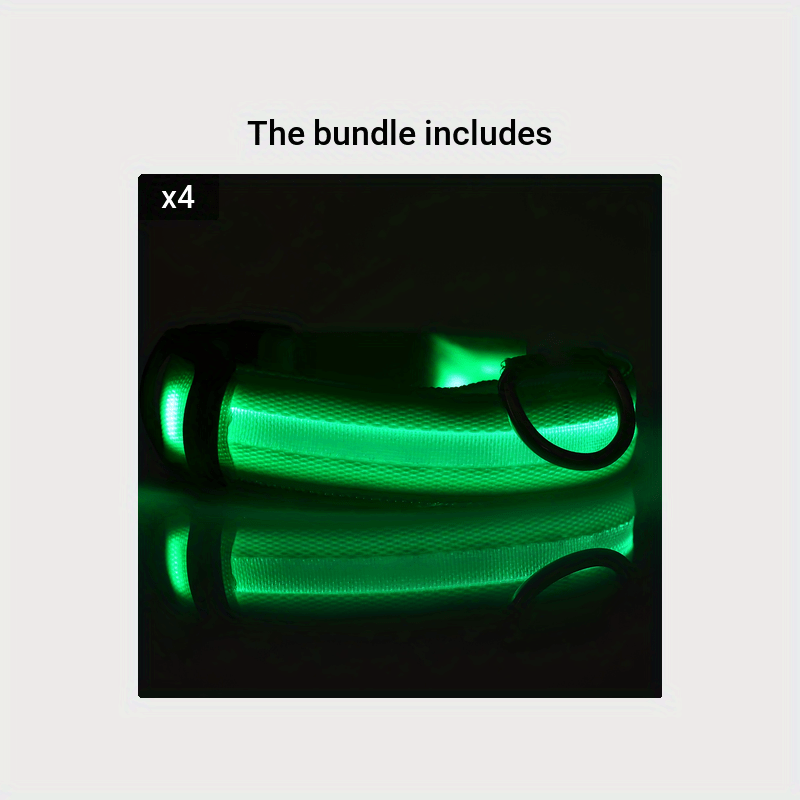 Pet Dogs Adjustable Luminous Collar For Night Safety - Striped Glow-in-the-Dark Collar For Night Walking