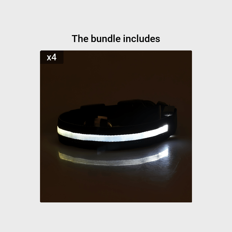 Pet Dogs Adjustable Luminous Collar For Night Safety - Striped Glow-in-the-Dark Collar For Night Walking