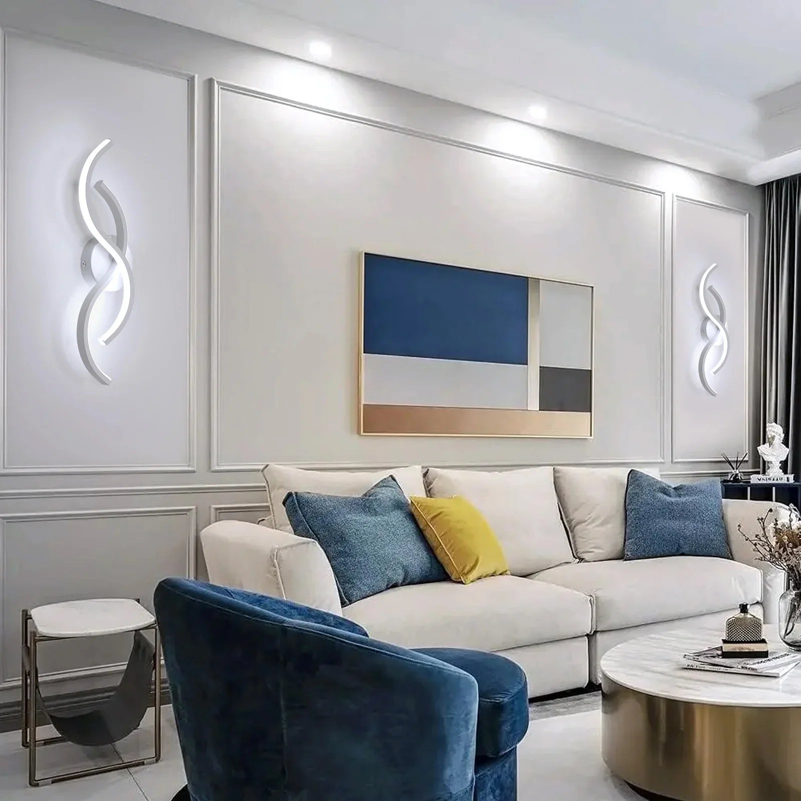 Modern Minimalist Wall Light in White Aluminum 41x14x6.5cm - White Light 6500K, 220V