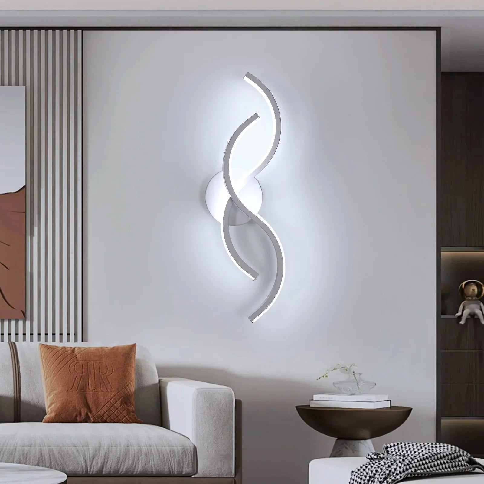 Modern Minimalist Wall Light in White Aluminum 41x14x6.5cm - White Light 6500K, 220V