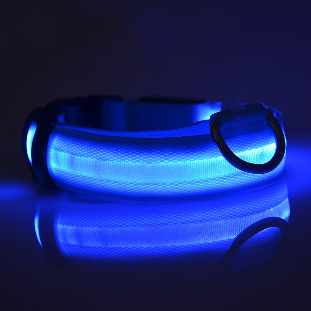 Pet Dogs Adjustable Luminous Collar For Night Safety - Striped Glow-in-the-Dark Collar For Night Walking