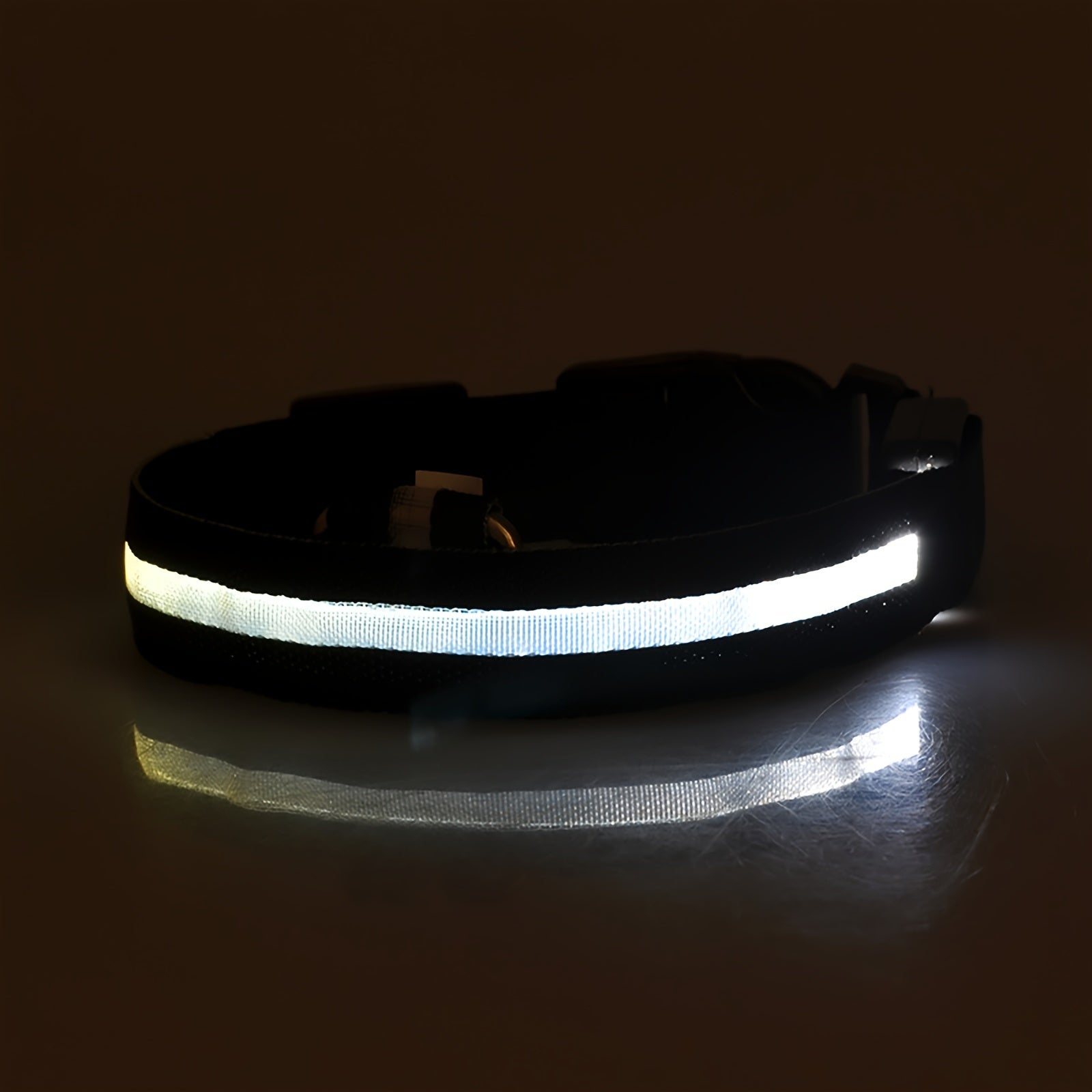 Pet Dogs Adjustable Luminous Collar For Night Safety - Striped Glow-in-the-Dark Collar For Night Walking